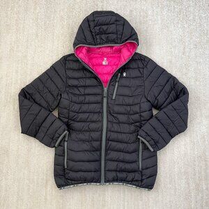 Little Donkey Andy Black Quilted Puffer Zip Up Jacket Coat S